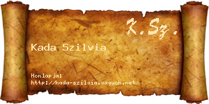 Kada Szilvia névjegykártya
